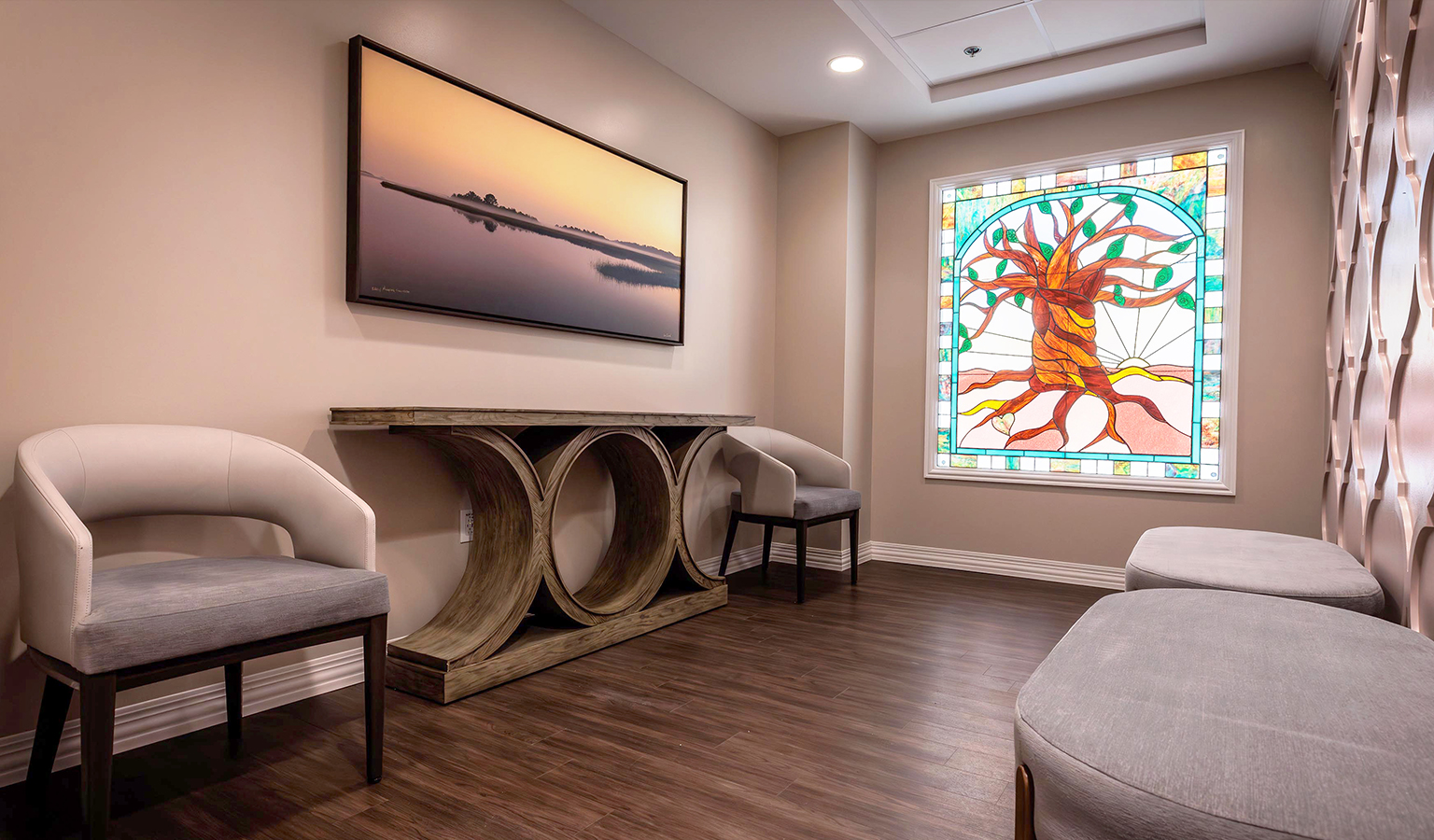 The Les and Ruth Akers Family Chapel Reflection Room at the First Commerce Center for Compassionate Care.